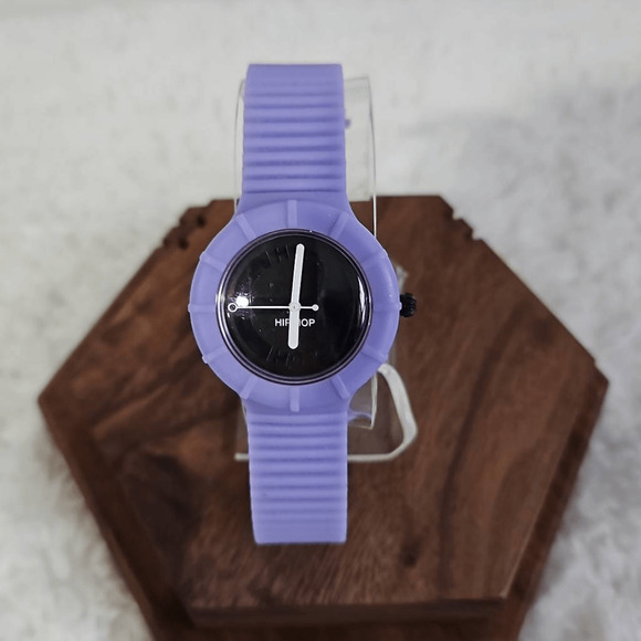 Hip Hop Purple Silicone Band Watch New Battery - Picture 3 of 7